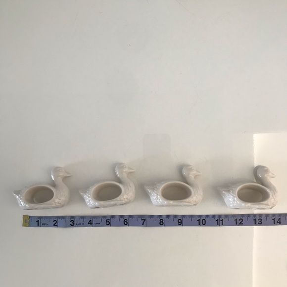 4pc NWB Vintage White Porcelain Duck Napkin Rings - Picture 7 of 10